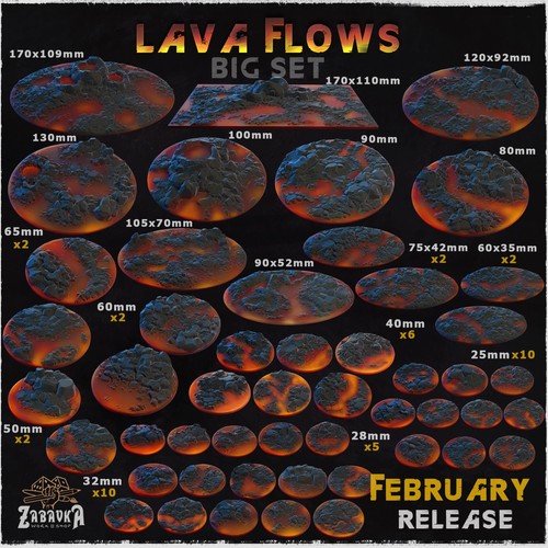 Lava flow miniature bases - lava,